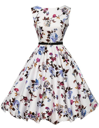Damen Swingkleid Floralmuster Schwingrock - Norvielle
