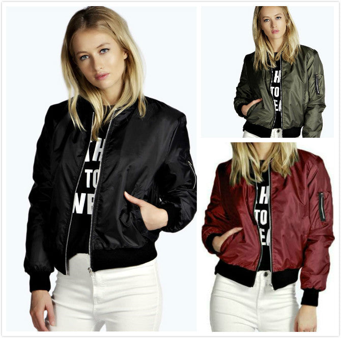 Damen Bomberjacke Modischer Schnitt Eingrifftaschen Norvielle - Norvielle
