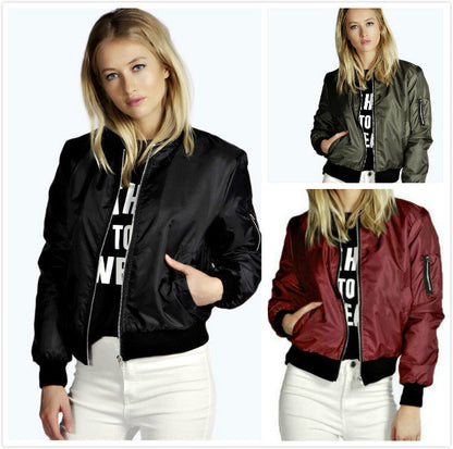 Damen Bomberjacke Modischer Schnitt Eingrifftaschen Norvielle - Norvielle