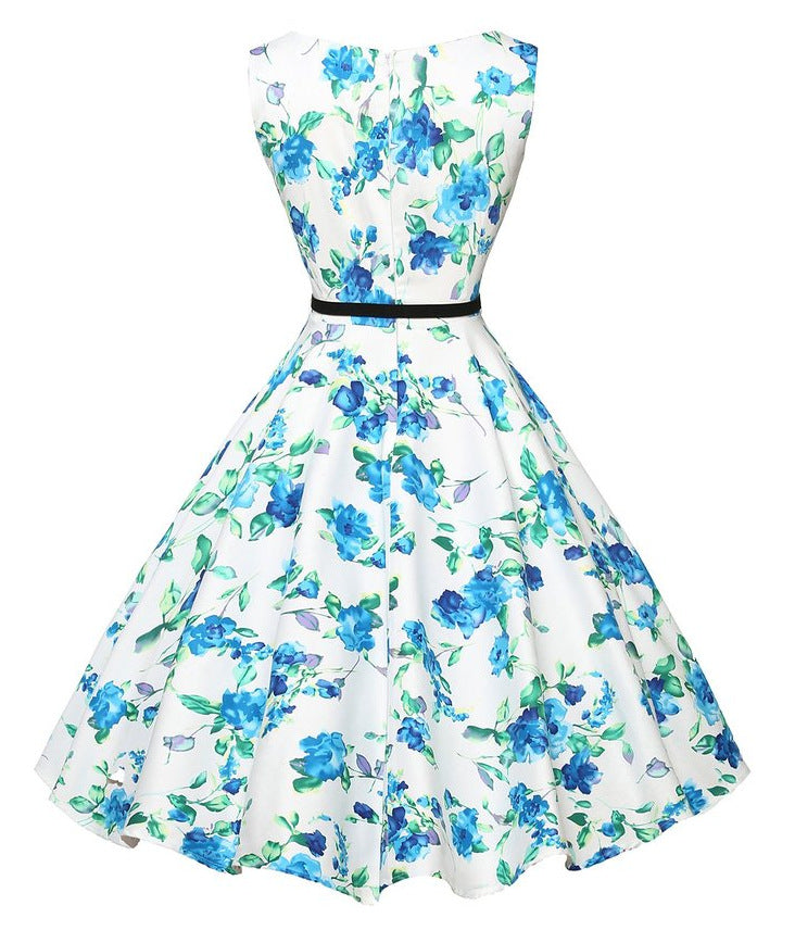 Damen Midi-Kleid Floralmuster Tailliert Norvielle