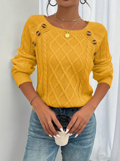 Norvielle Damen Pullover Rundhalsausschnitt Casual