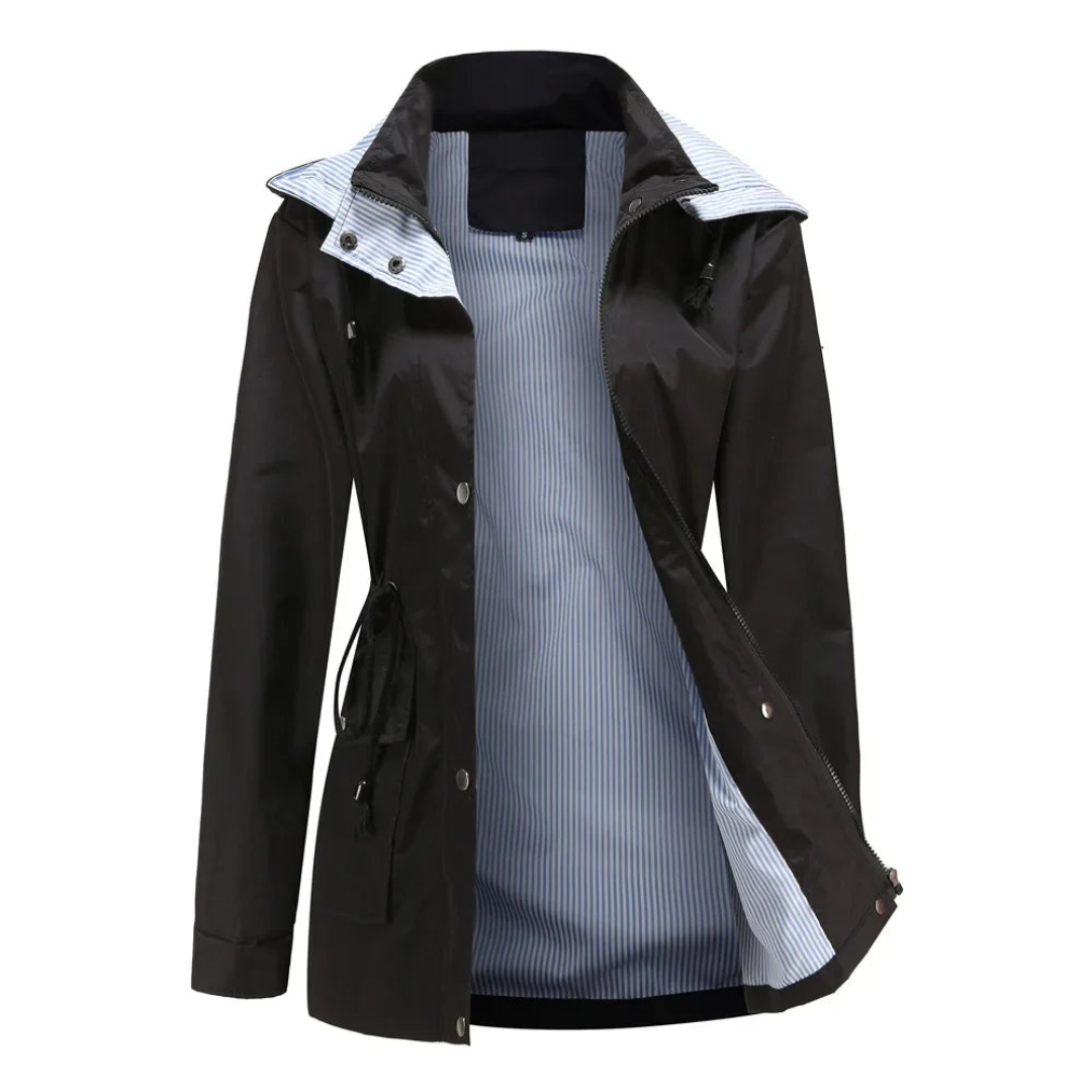 Damen Übergangsjacke mit Kapuze und Taillenzug