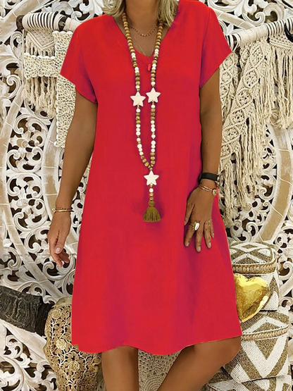 Damen Kleid Bequem Leicht Locker