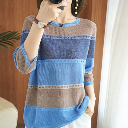 Damen Strickpullover Colorblock