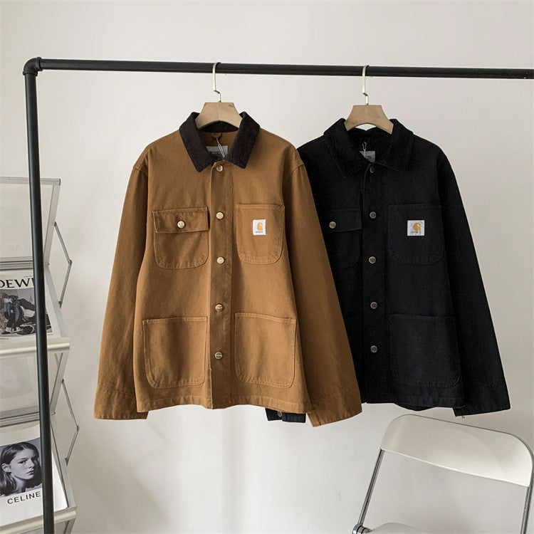 Unisex Utility-Jacket Baumwolle Olivgrün - Norvielle