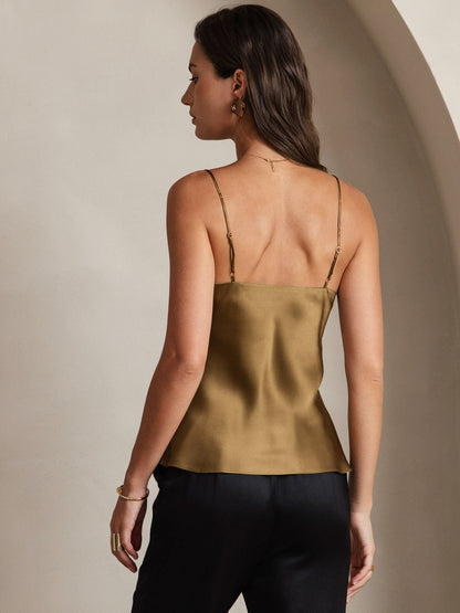 Seidencamisole Damen V-Ausschnitt Spaghettiträger