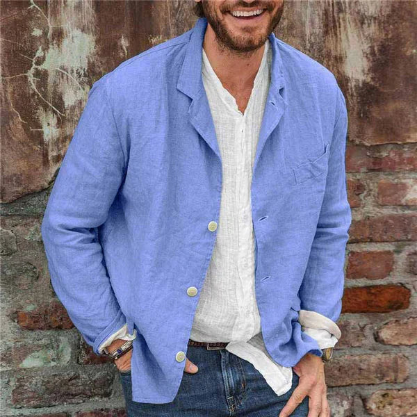 Herren Leichter Baumwoll-Blazer Beige
