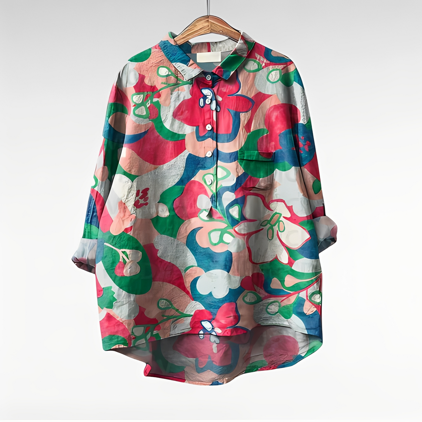 Mecah Damenbluse Blumenmuster Elegante Bluse