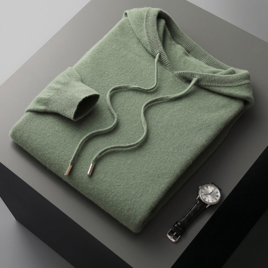 Rainer Herren Kaschmir-Pullover Kapuze Beige