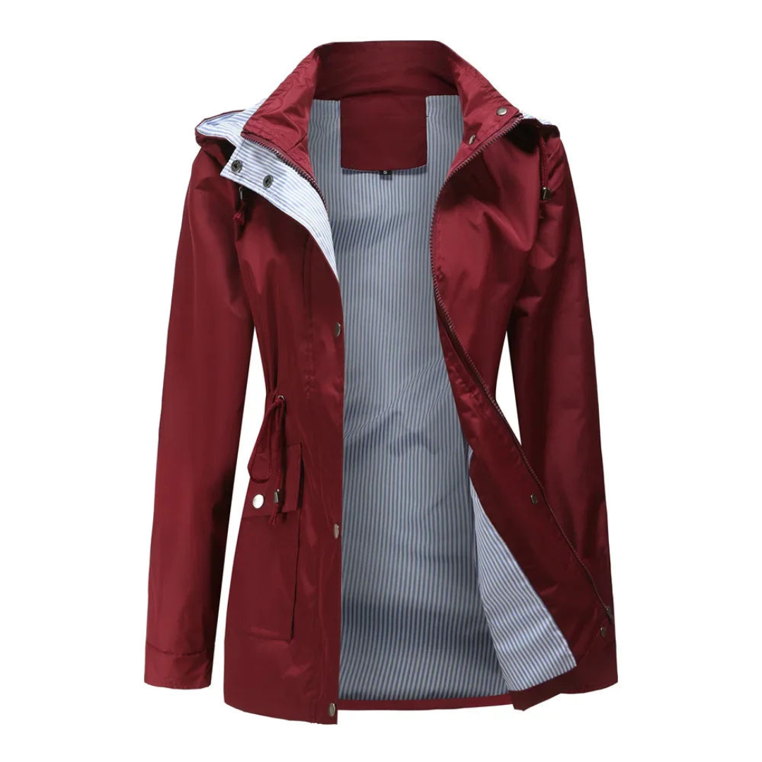 Damen Übergangsjacke mit Kapuze und Taillenzug