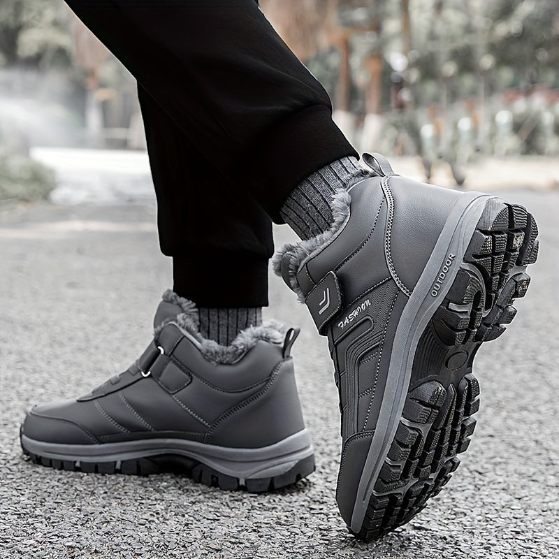 Herren Winterstiefel Sneaker-Stil Warmfutter Mittelhoher Schnitt