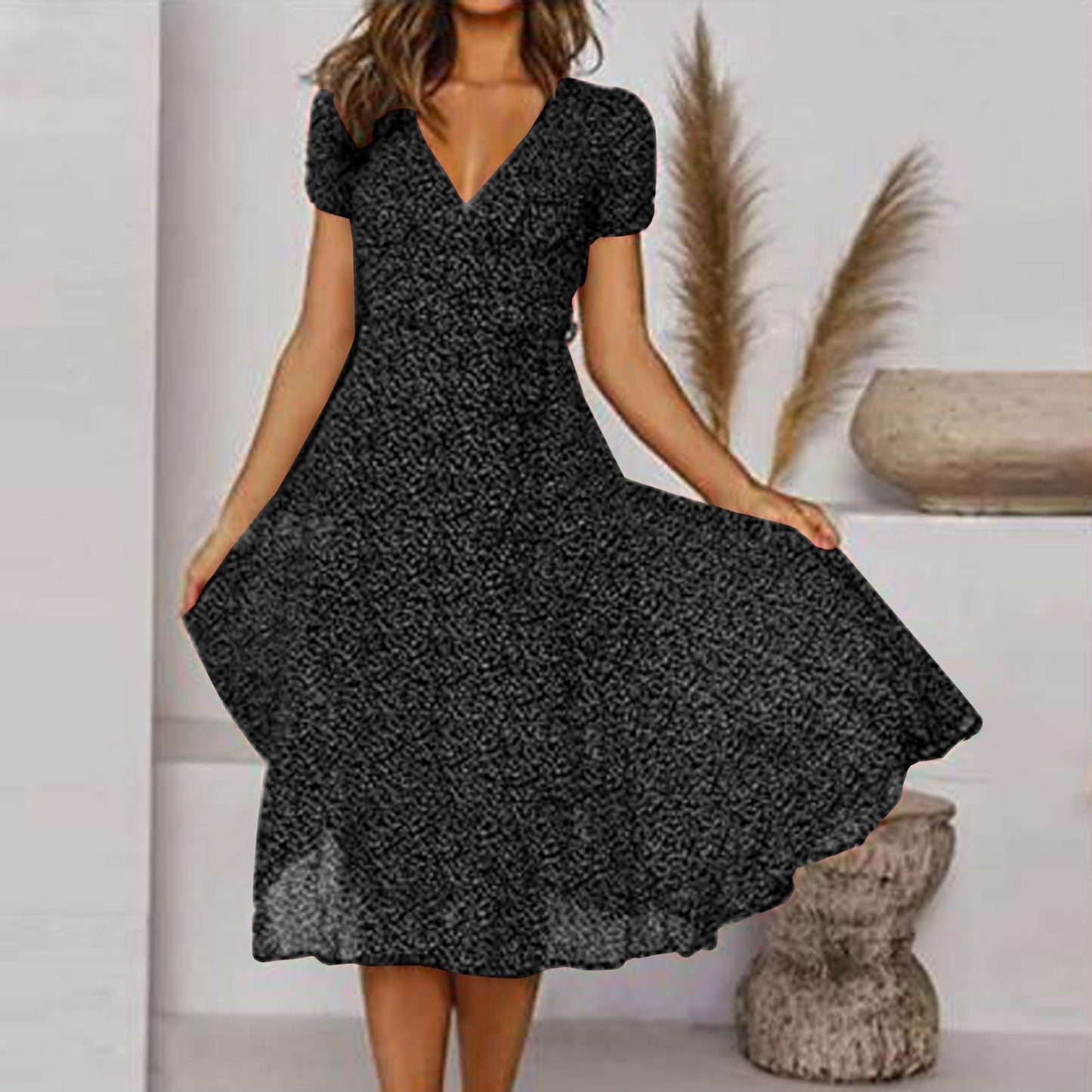 Norvielle Damenkleid V-Ausschnitt Schick