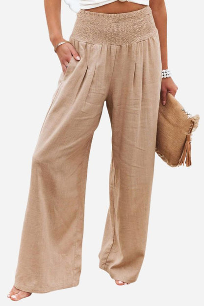 Norvielle Damen Dehnbare Palazzo-Hose Elegant