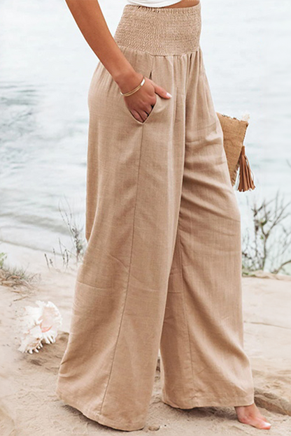 Norvielle Damen Dehnbare Palazzo-Hose Elegant