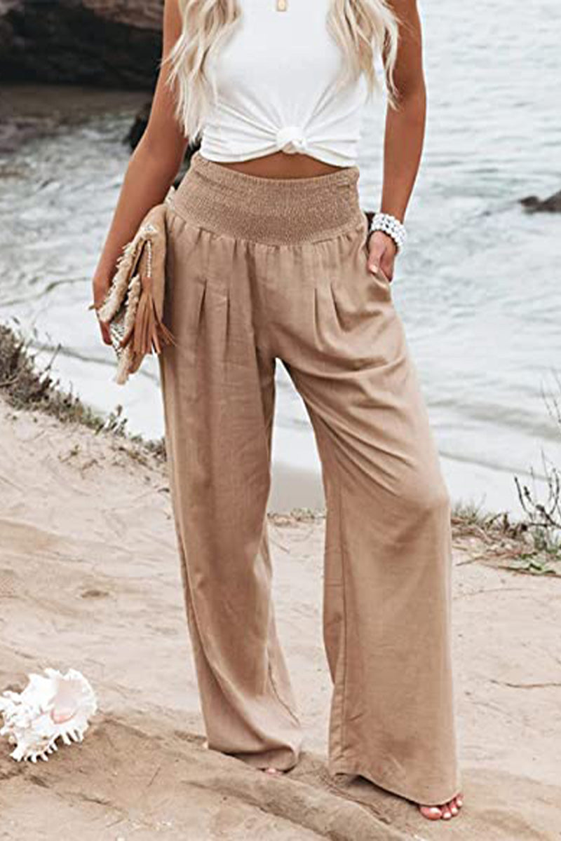 Norvielle Damen Dehnbare Palazzo-Hose Elegant
