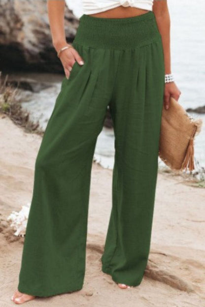 Norvielle Damen Dehnbare Palazzo-Hose Elegant