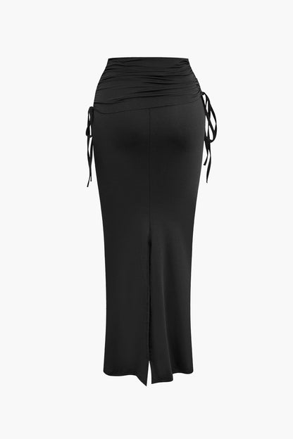 Asymmetrisches Damen Zweiteiler-Set mit One-Shoulder Crop- und