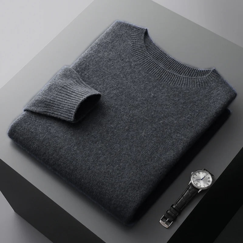 Klassischer Damen Pullover Rundhalsausschnitt Baumwolle