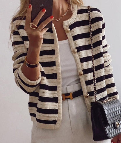 Norvielle Damen Gestreifter Pullover Langärmelig - Norvielle