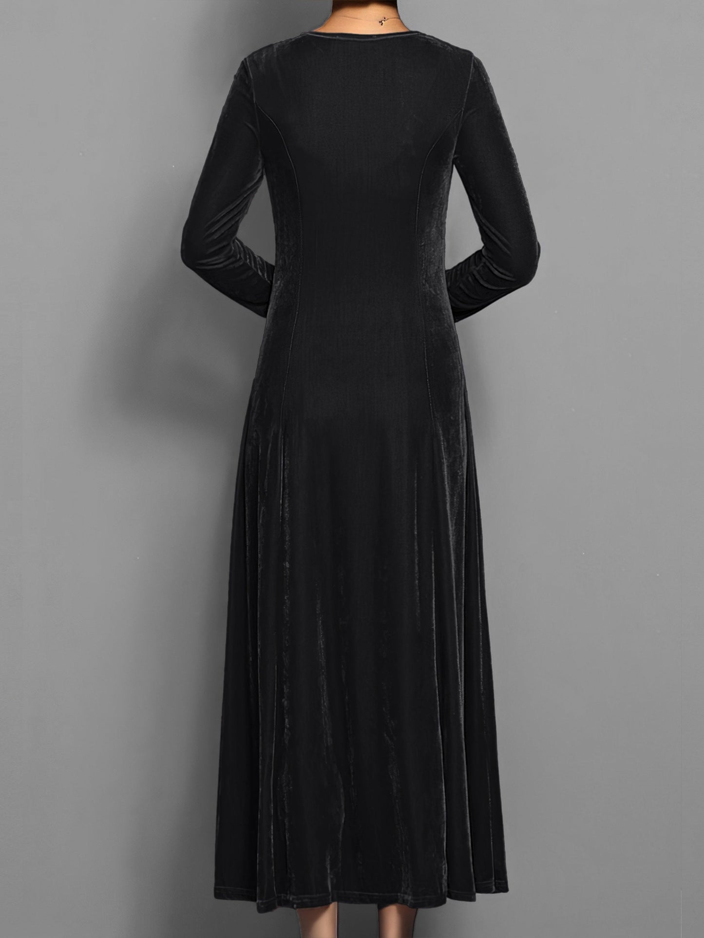 Damen Slim-Fit-Kleid Lang Voller Länge