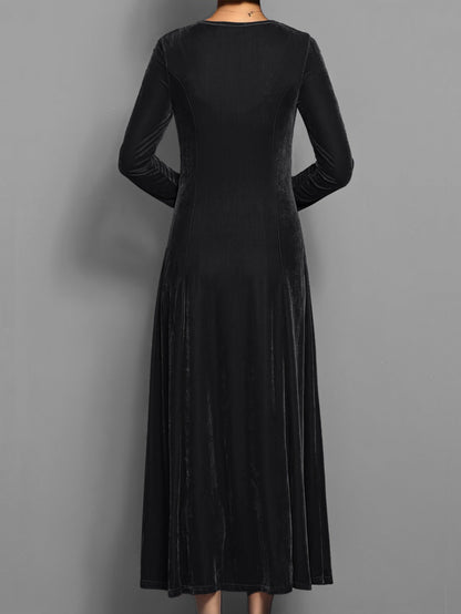 Damen Slim-Fit-Kleid Lang Voller Länge