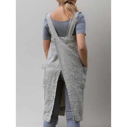 Damen Schürzenkleid mit Taschen Lässig Sommer