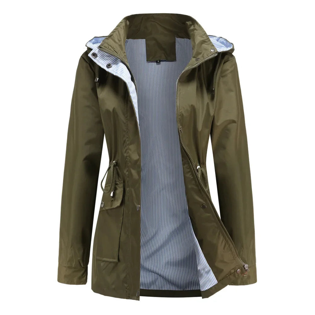 Damen Übergangsjacke mit Kapuze und Taillenzug - Norvielle