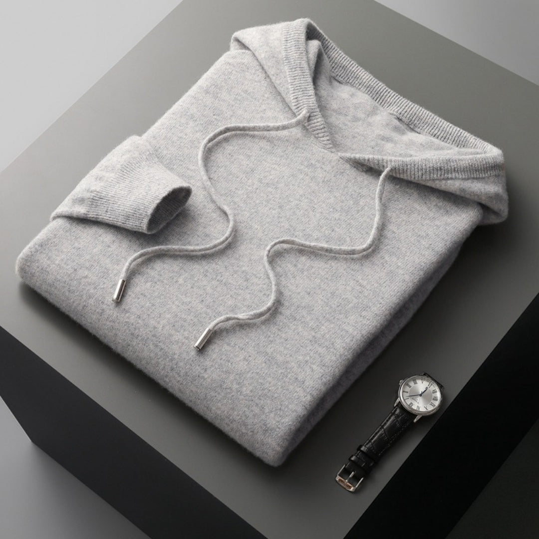 Rainer Herren Kaschmir-Pullover Kapuze Beige