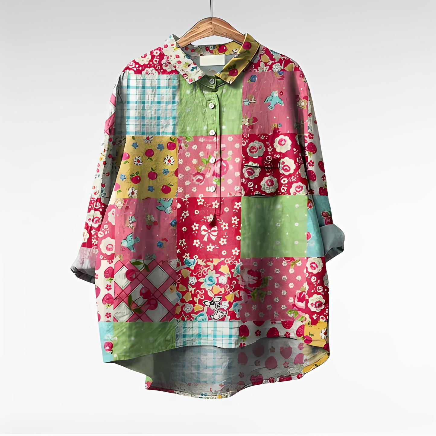 Mecah Damenbluse Blumenmuster Elegante Bluse
