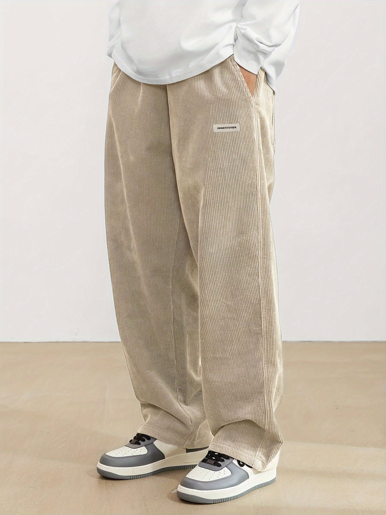 Herren Cordhose Weit Schnitt Bequem