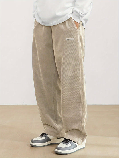 Herren Cordhose Weit Schnitt Bequem