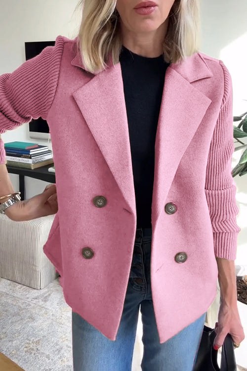 Damen Blazer Langer Ärmel Knopfleiste