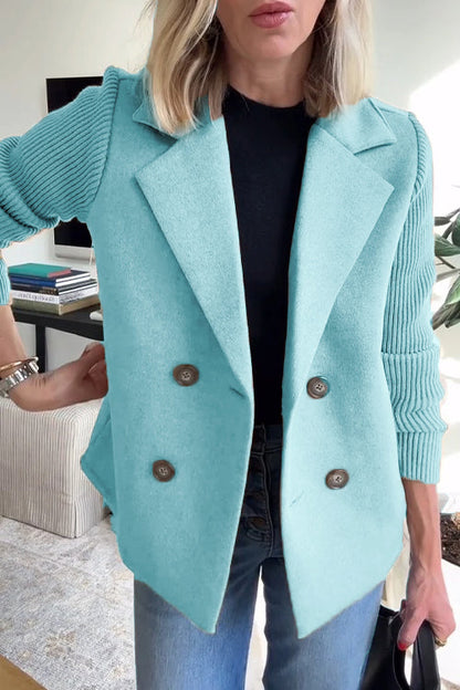Damen Blazer Langer Ärmel Knopfleiste