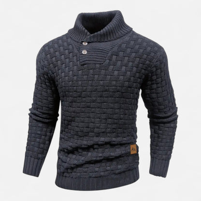 Herren Strickpullover Knopfleiste Klassisch Einfarbig