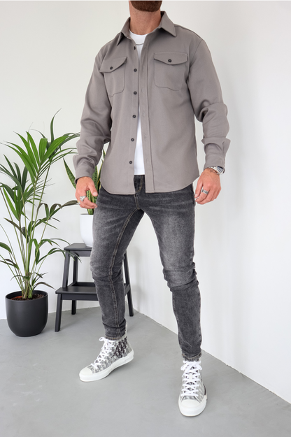 Herren Hemdjacke mit Brusttaschen