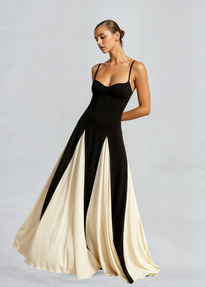 Damen Maxikleid Elegantes Ausschnittkleid
