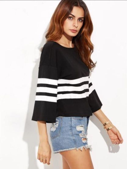 Damen Pullover Streifenmuster Norvielle