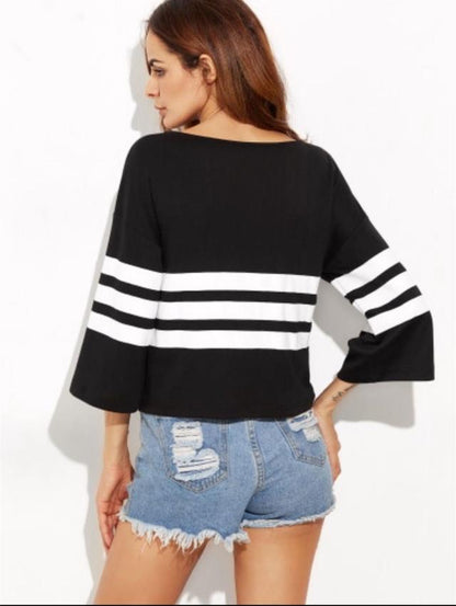Damen Pullover Streifenmuster Norvielle