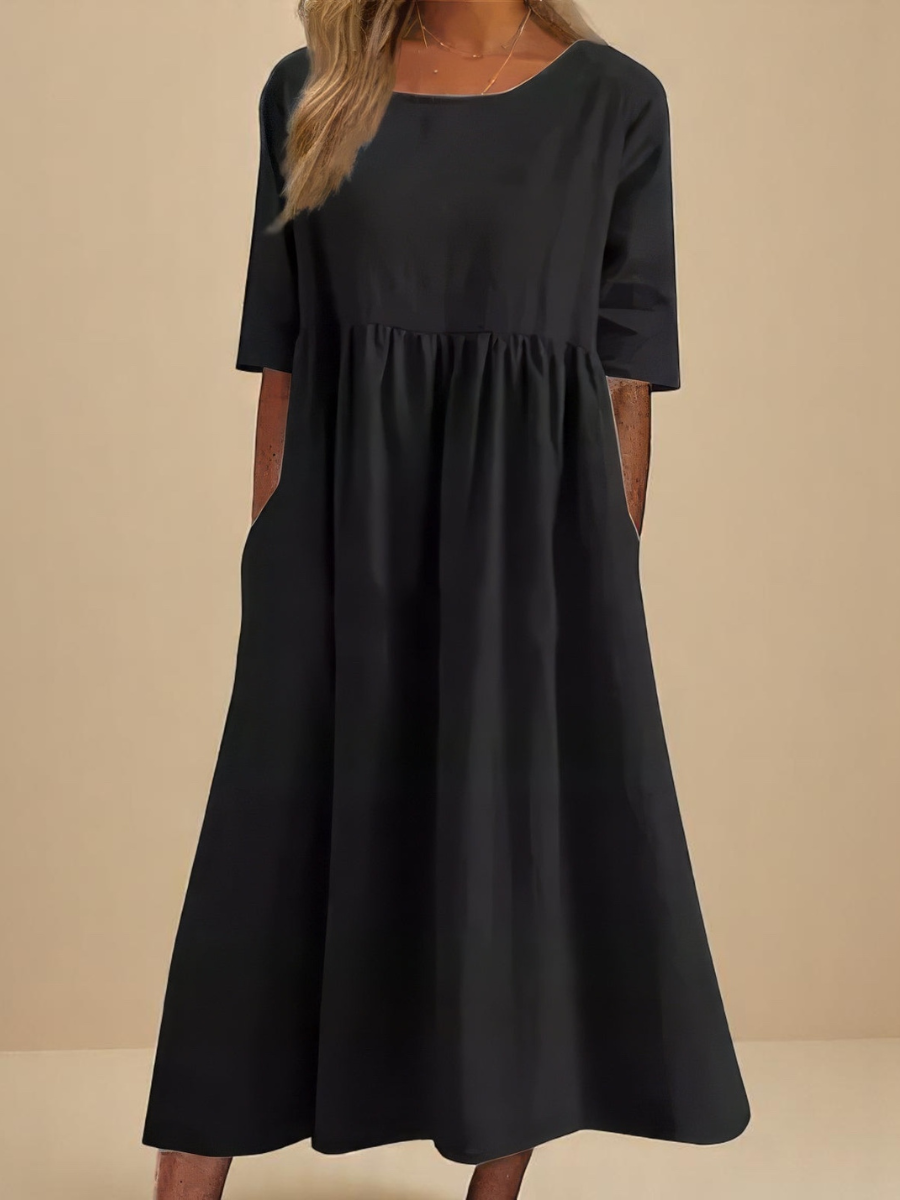 Damen Baumwollkleid Luftig Weiß