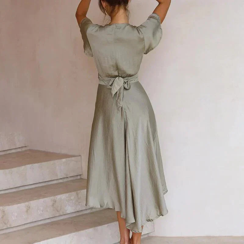 Damen Sommerkleid Schleifendetail Fließend