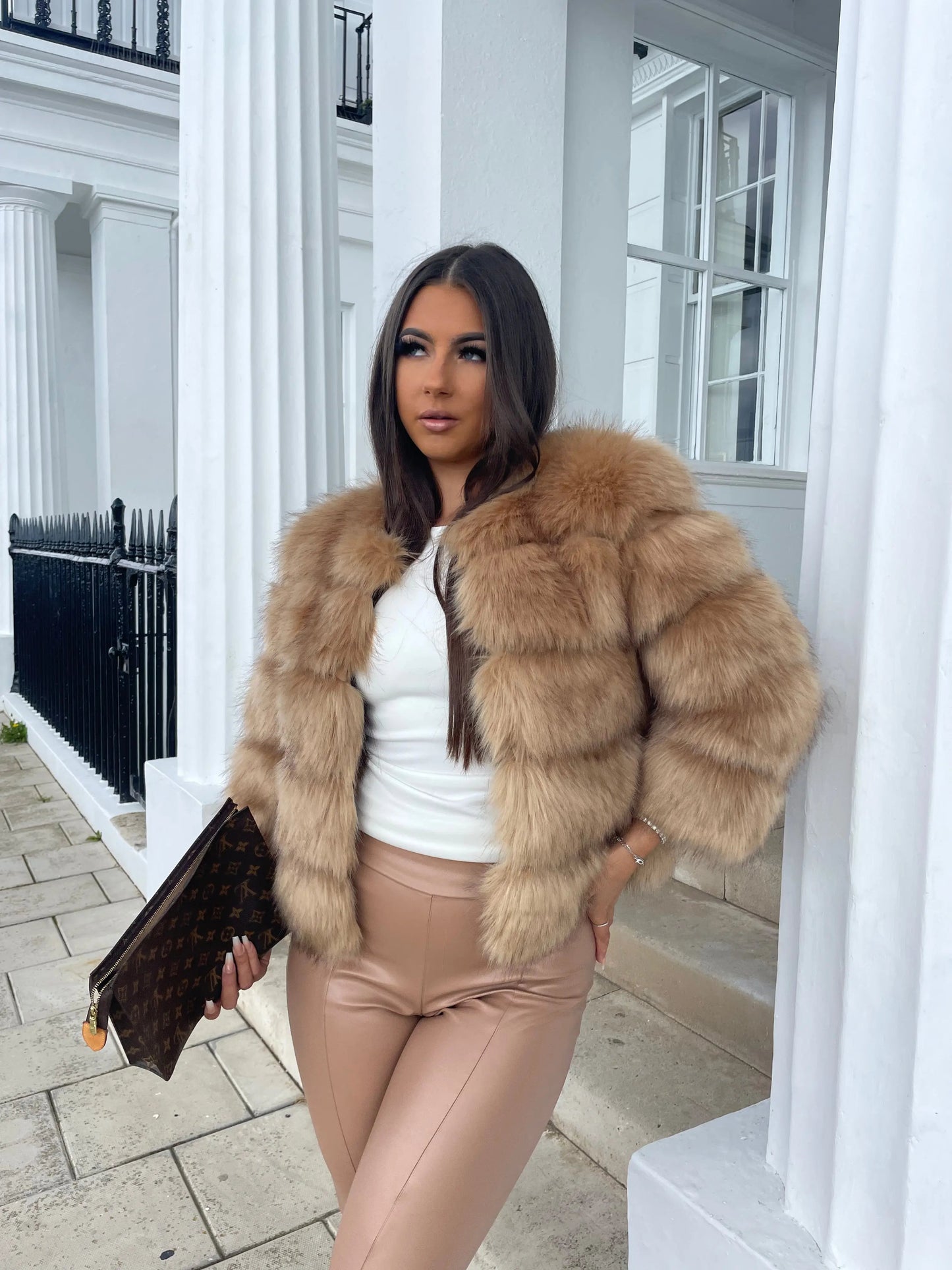 Damen Winterjacke Faux Fur Elegant
