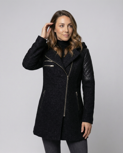 Damen Winterjacke Elegant Schwarz - Norvielle
