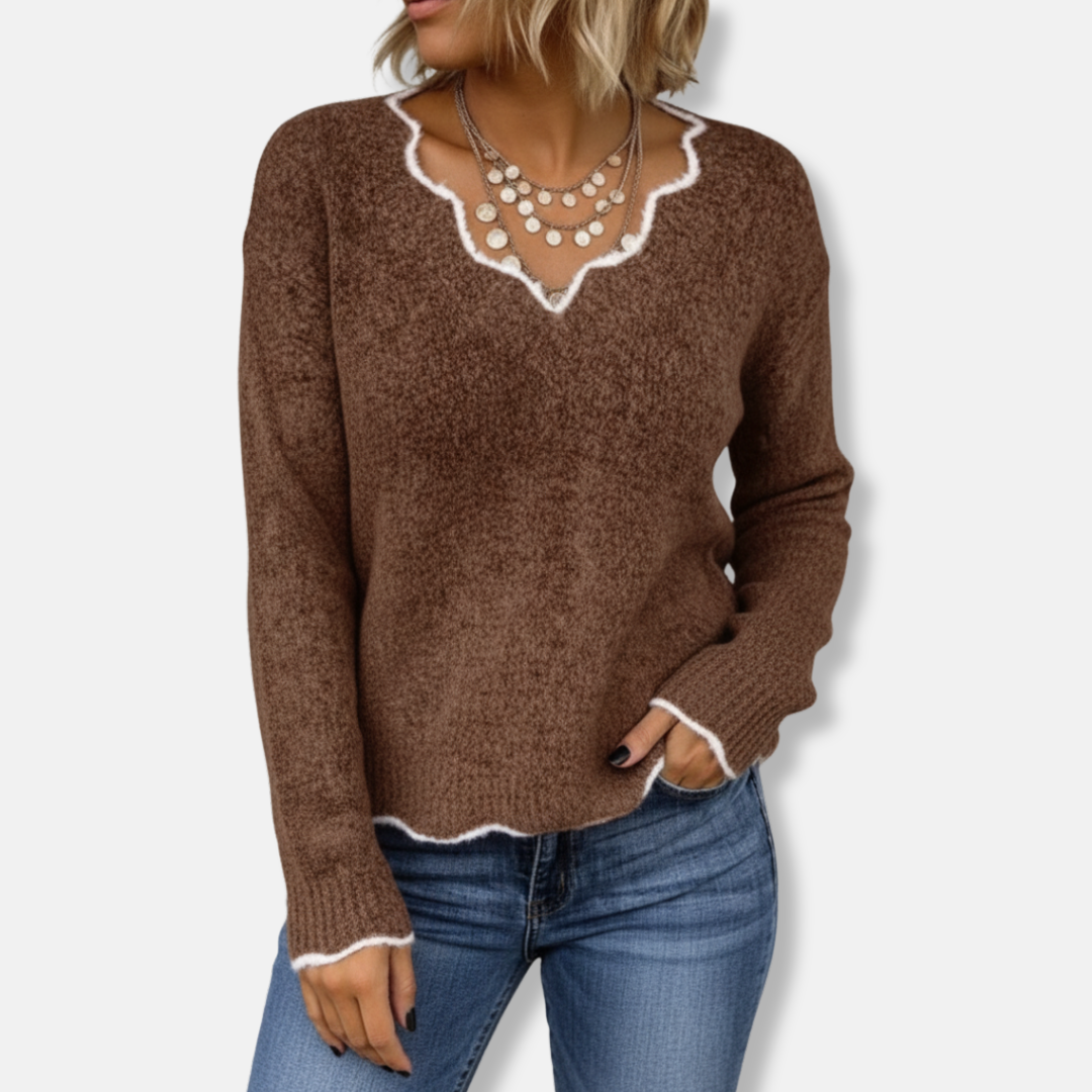 Damen Sweatshirt Weicher Wollstrick Lässig