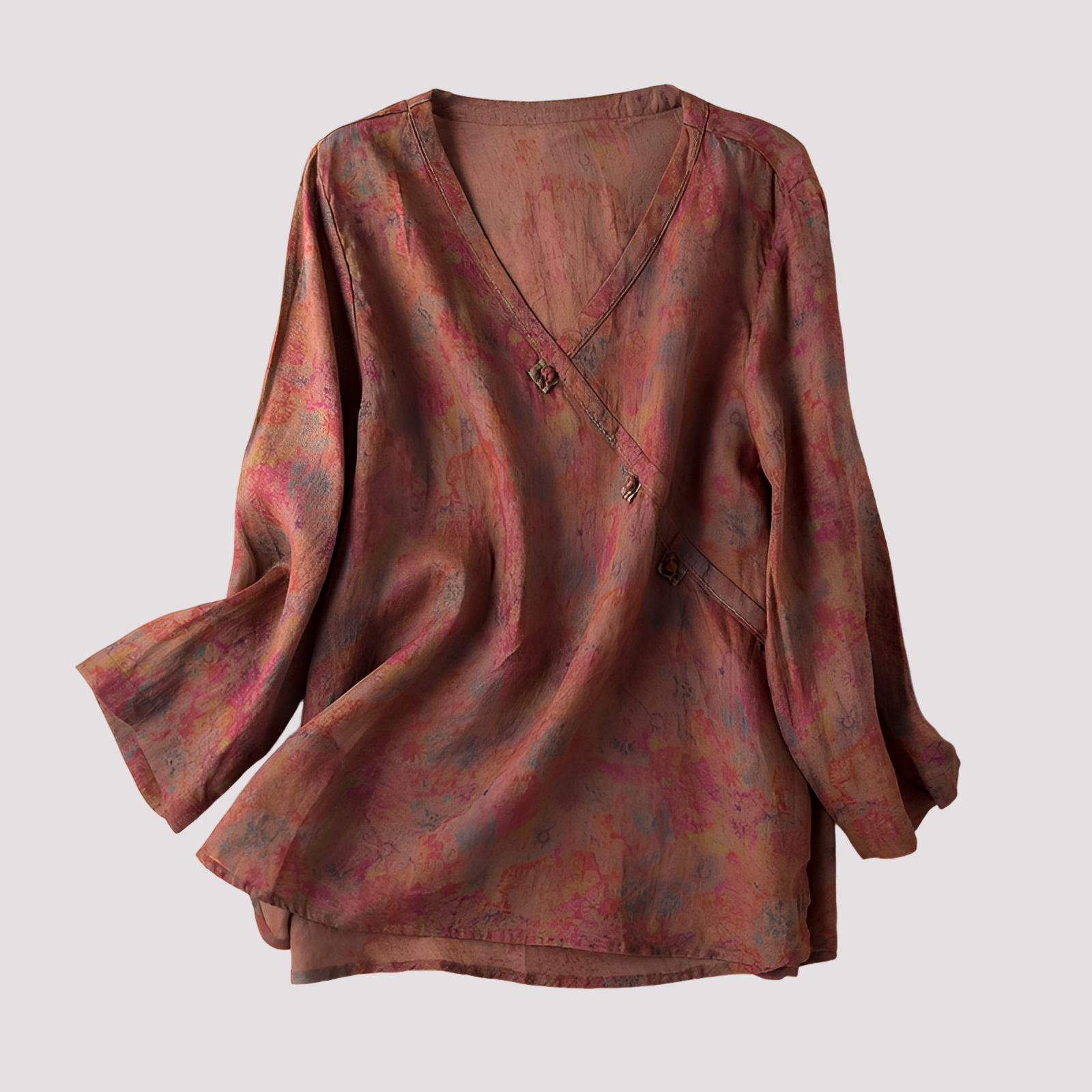 Damen Bluse Blumendruck Elegantes Design - Norvielle