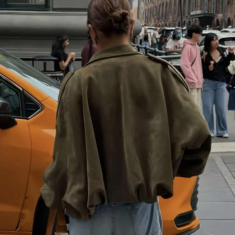 Norvielle Herren Bomberjacke Grün Oversize