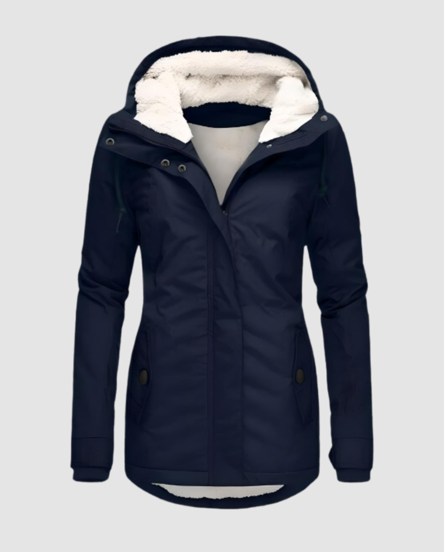 Damen Lange Gefütterte Winterjacke