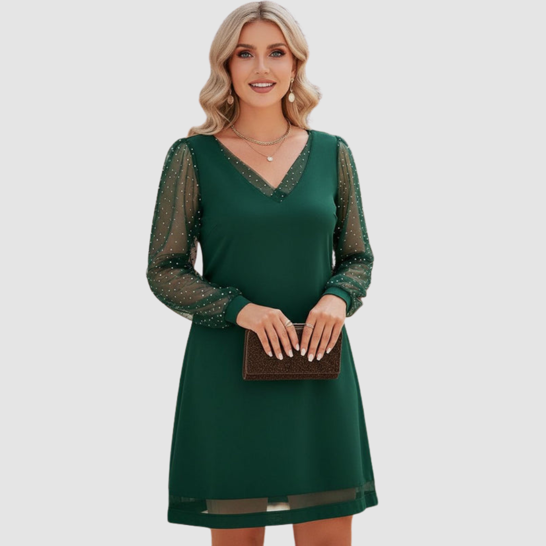Damen Abendkleid Puffärmel Elegantes