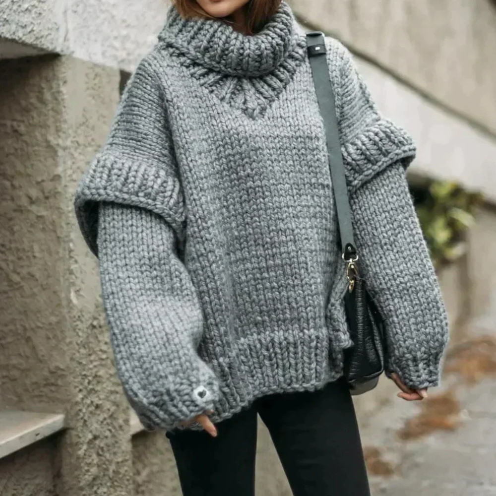 Damen Oversized Strick Kuschelig Großgröße