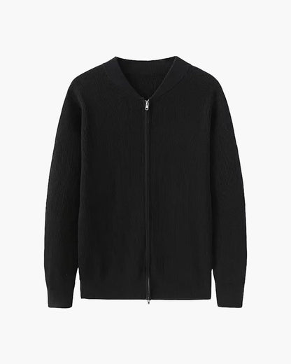 Bennett Herren Strickjacke Rippstrick Reißverschluss Dunkelblau