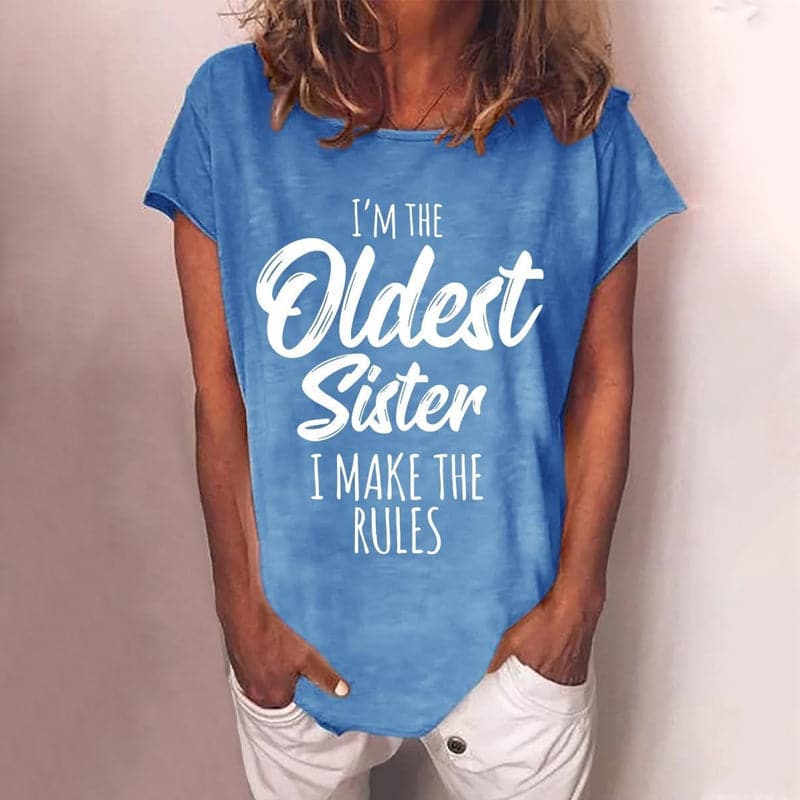 Norvielle Damen T-Shirt Rundhals Buchstabendruck
